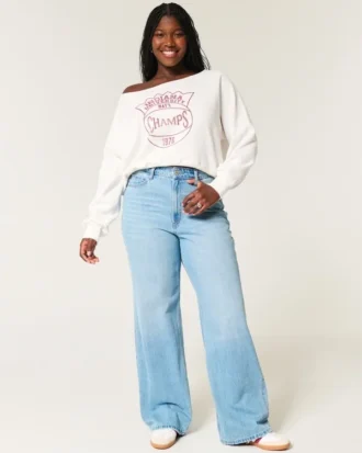 Sudadera gráfica Indiana University con hombros descubiertos