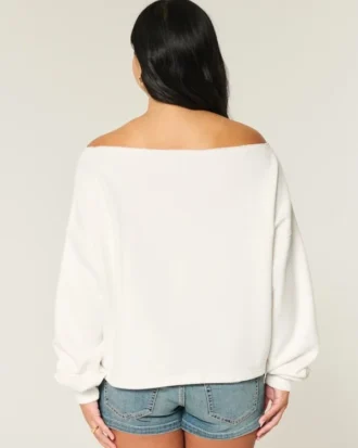Sudadera gráfica Miami con hombros descubiertos y doble confección