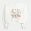 Sudadera gráfica Miami con hombros descubiertos y doble confección