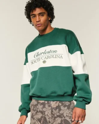 Sudadera holgada con estampado Charleston
