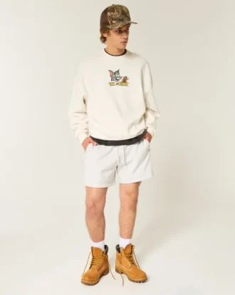 Sudadera holgada con estampado de Tom y Jerry