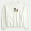 Sudadera holgada con estampado de Tom y Jerry