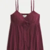 Top babydoll arrugado brillante