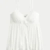 Top babydoll arrugado brillante