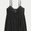 Top babydoll arrugado brillante