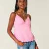 Top babydoll con bordado brillante