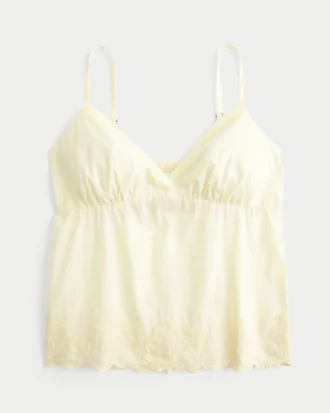 Top babydoll con bordado brillante