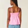 Top babydoll con bordado brillante