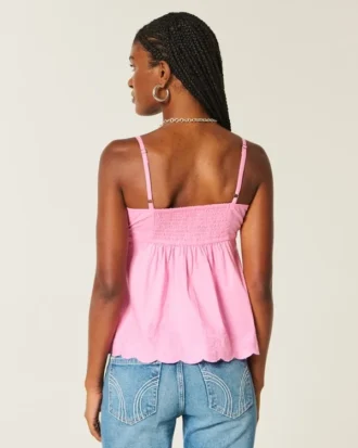 Top babydoll con bordado brillante