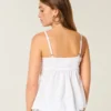Top babydoll con bordado brillante