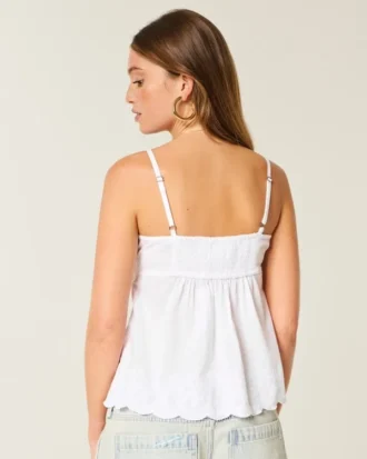 Top babydoll con bordado brillante