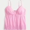 Top babydoll con bordado brillante