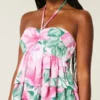 Top babydoll con cuello halter y volantes