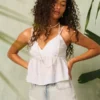 Top babydoll con estampado de cachemira