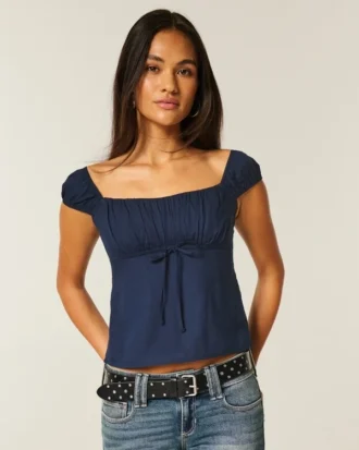 Top babydoll con hombros descubiertos