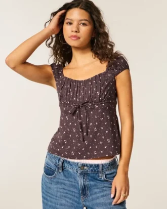 Top babydoll con hombros descubiertos