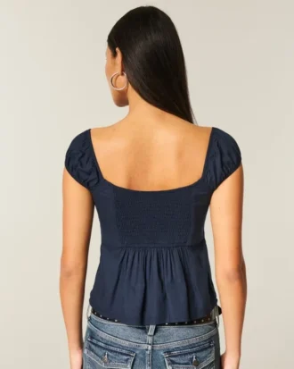 Top babydoll con hombros descubiertos
