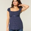 Top babydoll con lazo de satén