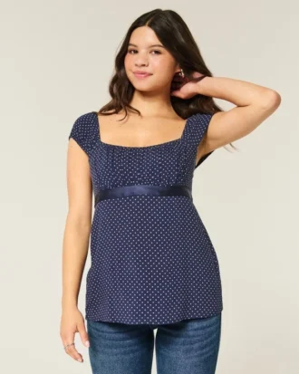 Top babydoll con lazo de satén