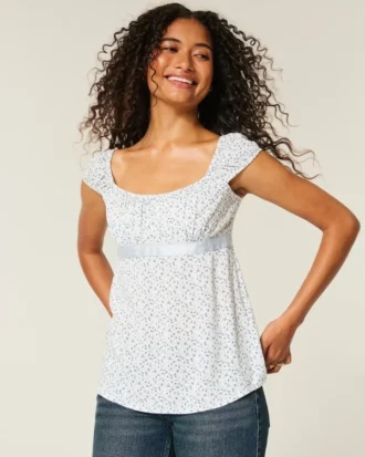 Top babydoll con lazo de satén