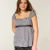 Top babydoll con lazo de satén