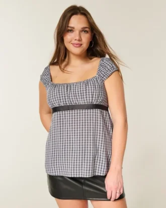 Top babydoll con lazo de satén