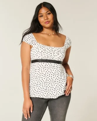 Top babydoll con lazo de satén