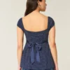 Top babydoll con lazo de satén