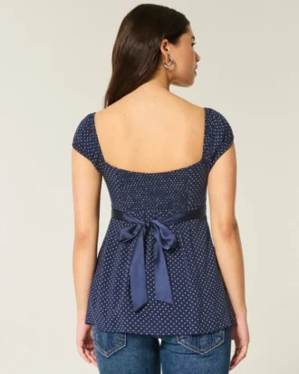 Top babydoll con lazo de satén
