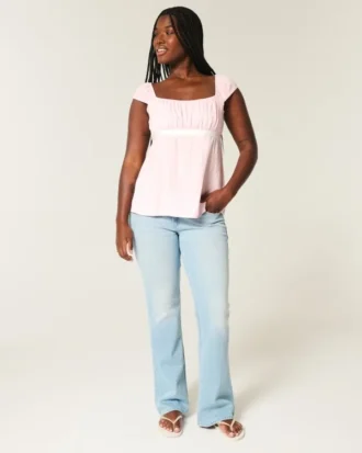 Top babydoll con lazo de satén