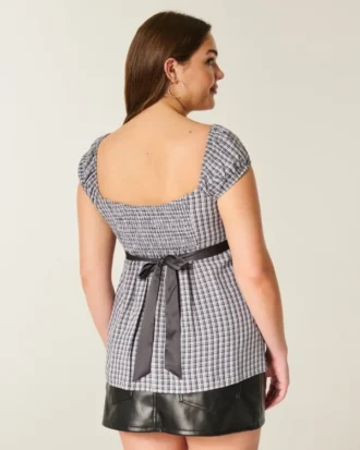 Top babydoll con lazo de satén