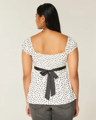 Top babydoll con lazo de satén