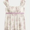 Top babydoll con lazo de satén