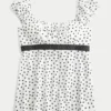 Top babydoll con lazo de satén