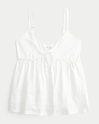 Top babydoll con lazo delantero