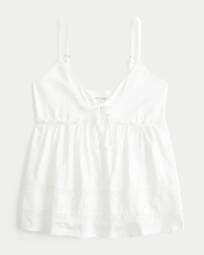Top babydoll con lazo delantero