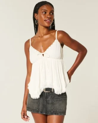 Top babydoll con tachuelas