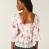 Top babydoll de manga tres cuartos