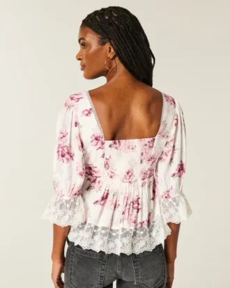 Top babydoll de manga tres cuartos