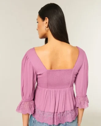 Top babydoll de manga tres cuartos