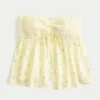 Top babydoll sin tirantes con fruncido en el pecho