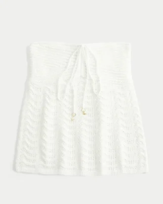 Top babydoll sin tirantes estilo crochet