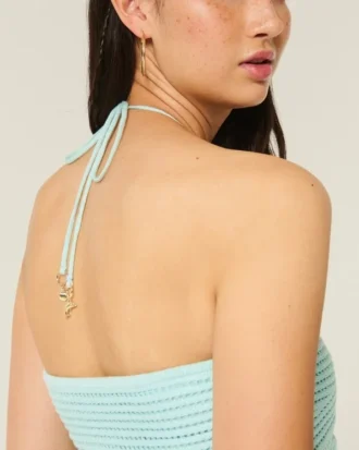 Top babydoll sin tirantes estilo crochet