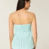 Top babydoll sin tirantes estilo crochet