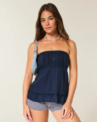 Top babydoll sin tirantes fácil de llevar