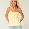 Top babydoll sin tirantes y ajustado