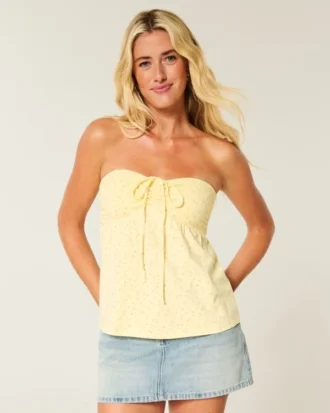 Top babydoll sin tirantes y ajustado