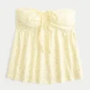 Top babydoll sin tirantes y ajustado
