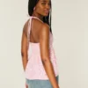 Top babydoll tejido con cuello halter
