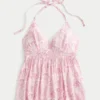 Top babydoll tejido con cuello halter